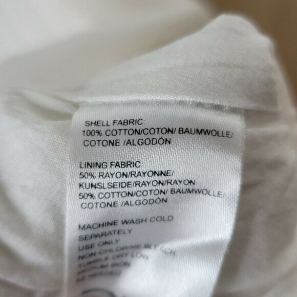 Isabella Sinclair Anthropologie White 100% Cotton Broderie Swing Dress SZ S/P - Picture 9 of 9